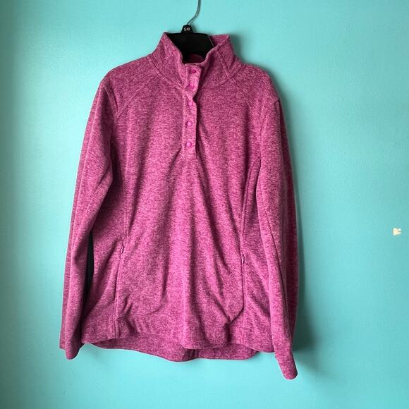 Duluth Trading Co Pink Long Sleeve Quarter Snap Shirt Zippers Women's Size M - Picture 5 of 7